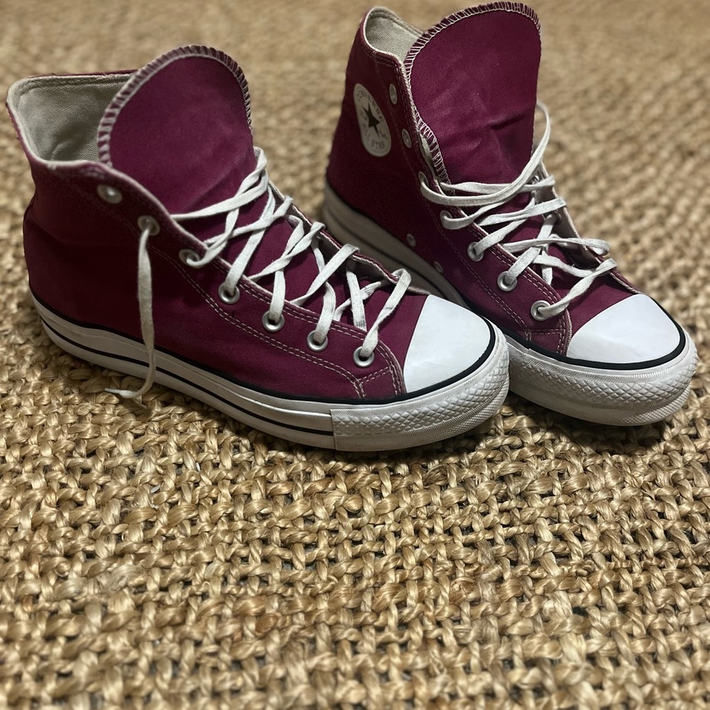 Classic Burgundy High-Top Sneakers